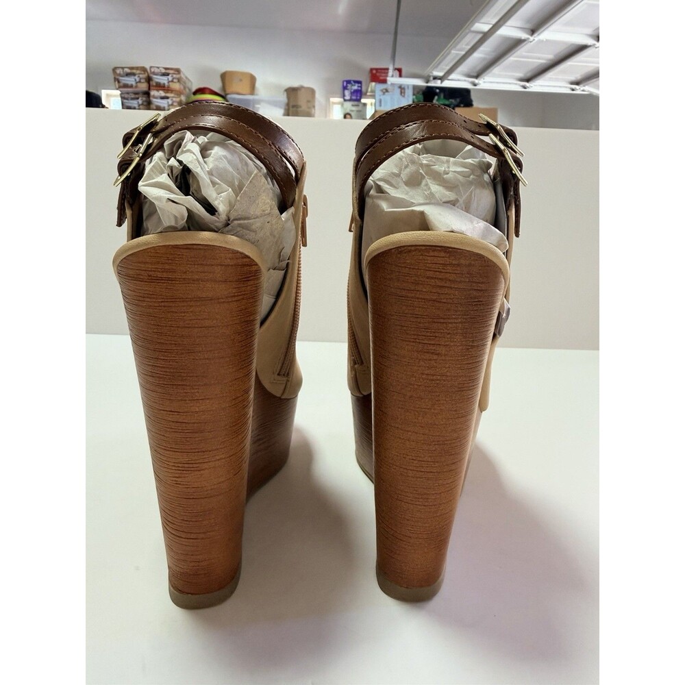 SODA SHOES WOMEN'S WEDGE HEEL REHAN-H,beige Size8 - Picture 7 of 14